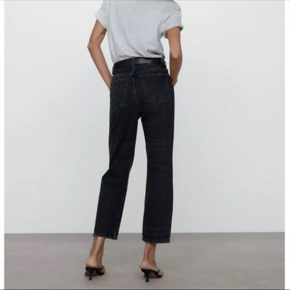 Zara Bliss Straight Black Denim Jeans - Picture 2 of 7